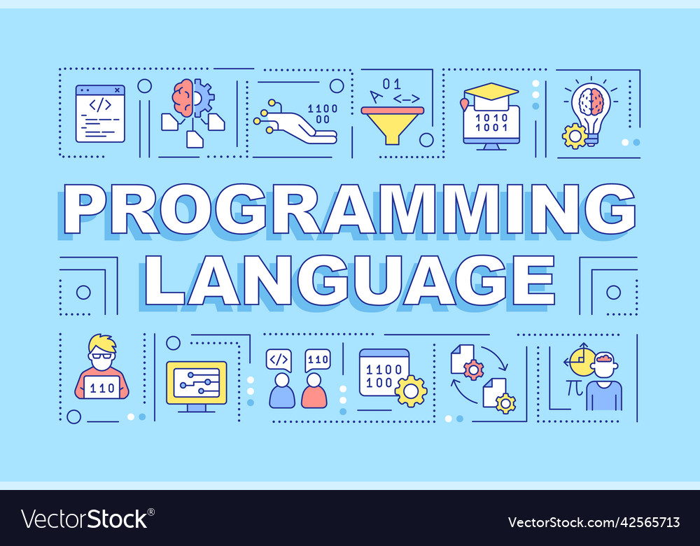 Programming language word concepts blue banner Vector Image