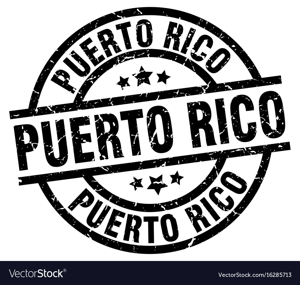 Puerto rico black round grunge stamp Royalty Free Vector