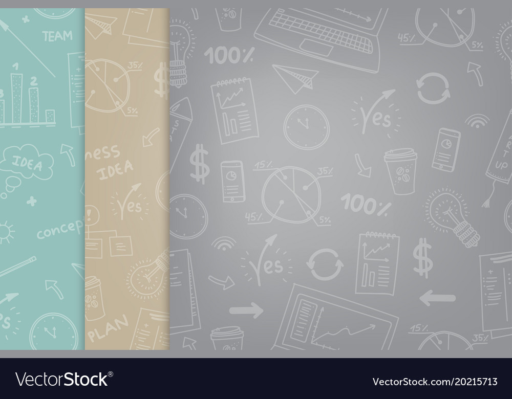 Set of seamless pattern with offices elements