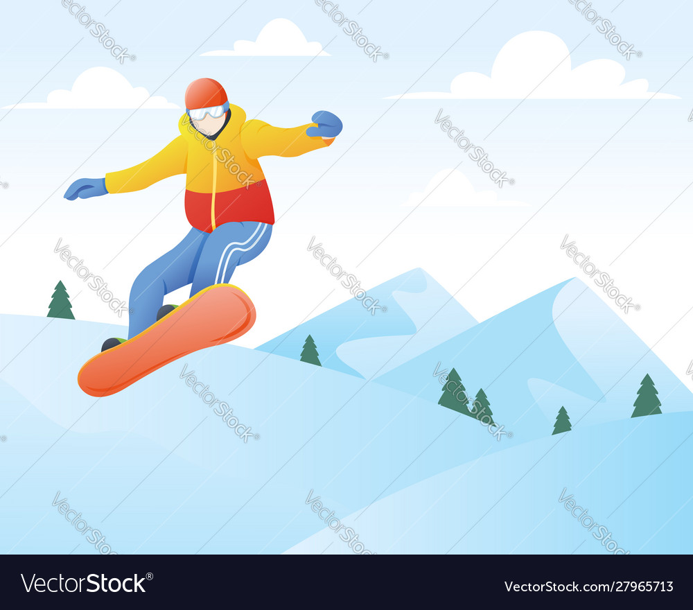 Snowboarder winter sport and recreation Royalty Free Vector