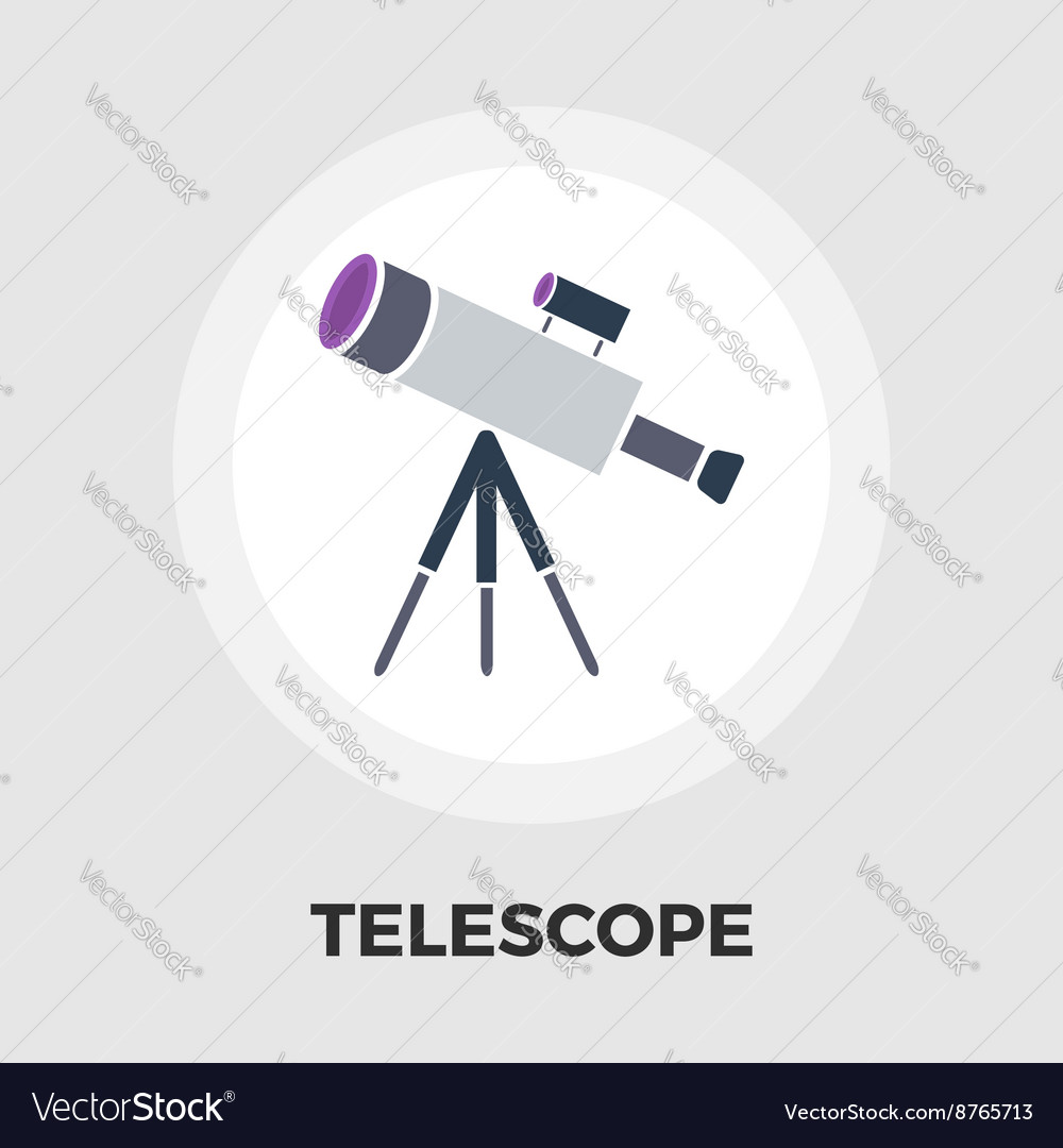 Telescope icon flat Royalty Free Vector Image - VectorStock