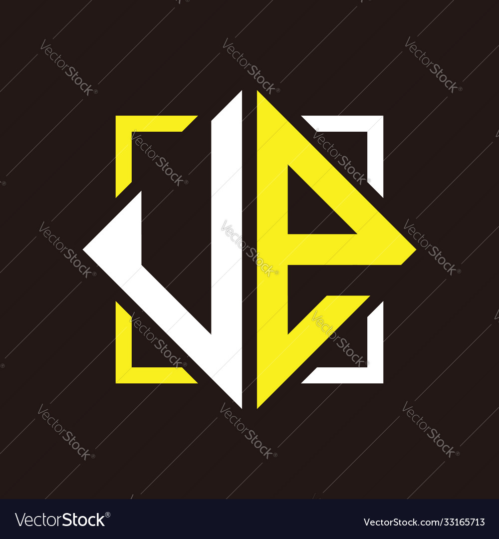 U e initials quadrangle monogram with square