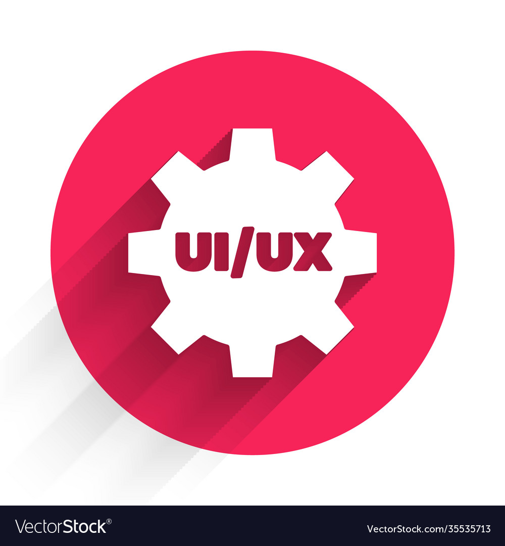 White ui or ux design icon isolated with long vector image White ui or ux design icon isolated with long