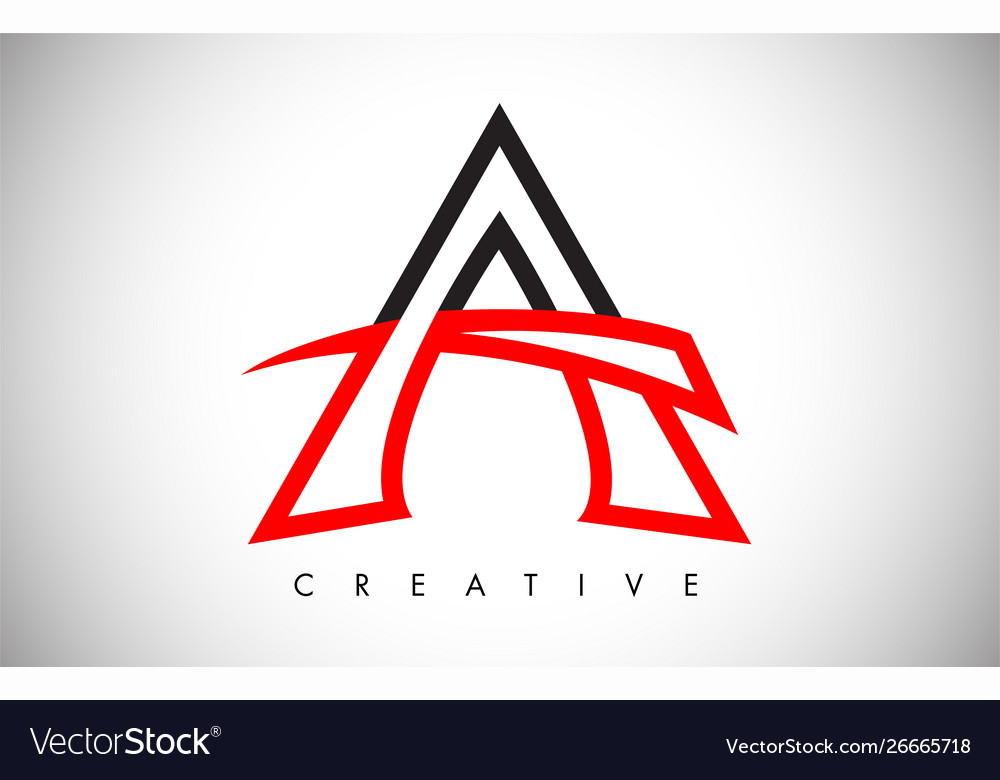 A letter red and black design logo icon Royalty Free Vector