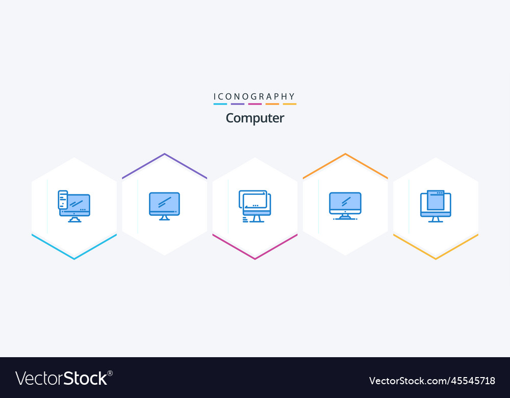 Computer 25 blue icon pack including imac popup