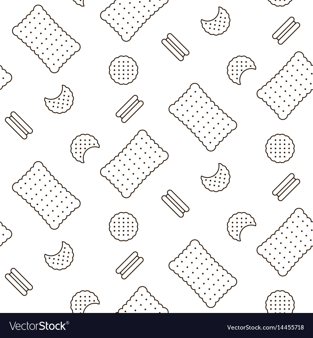 Cookie line icon seamless pattern