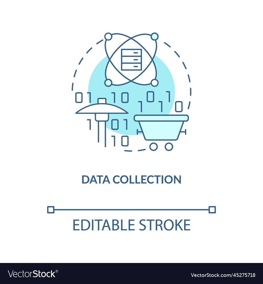 Data collection turquoise concept icon Royalty Free Vector