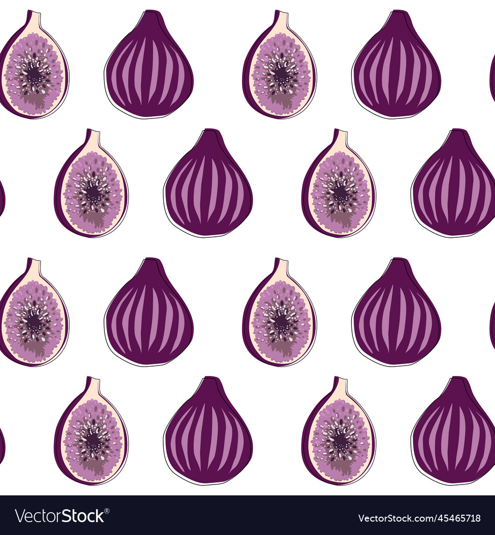 Fig seamless pattern on white background