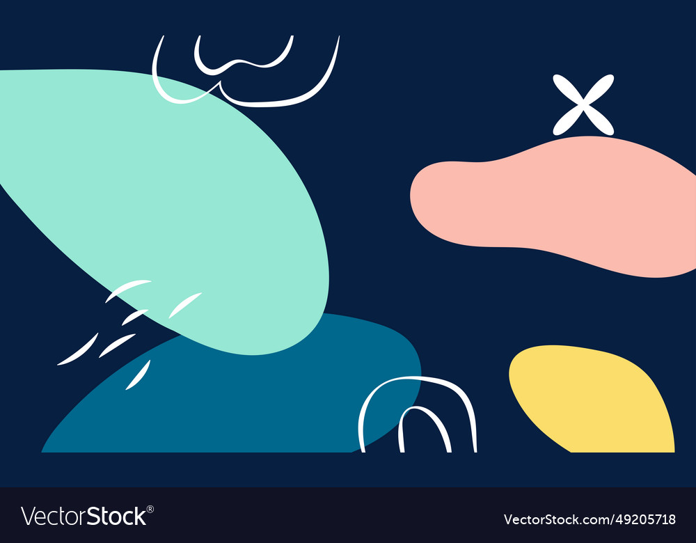 Flat abstract hand drawn shapes line background