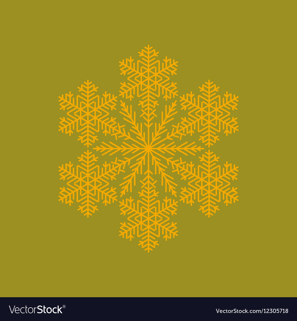 Flat on background of snowflake