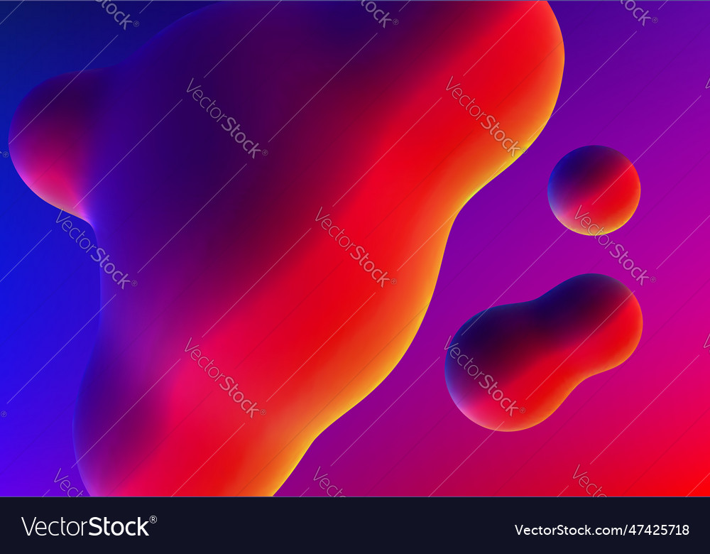 Fluid design liquid blobs with vibrant intense vector image Fluid design liquid blobs with vibrant intense