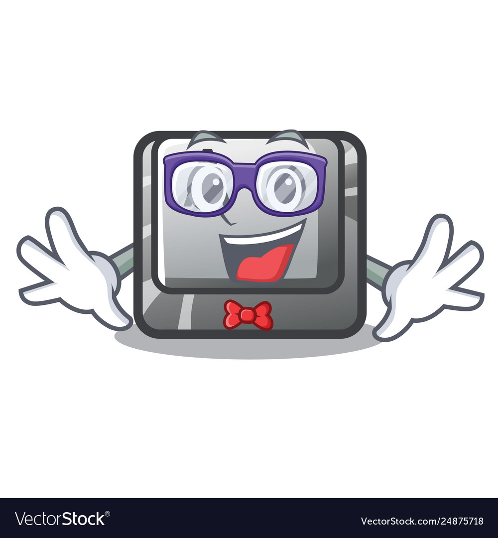 Geek button a in cartoon shape vector image Geek button a in cartoon shape
