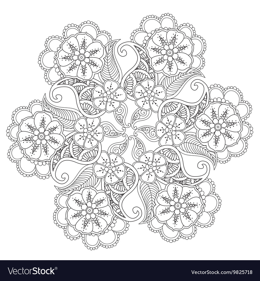 Hand drawn mehndi mandala