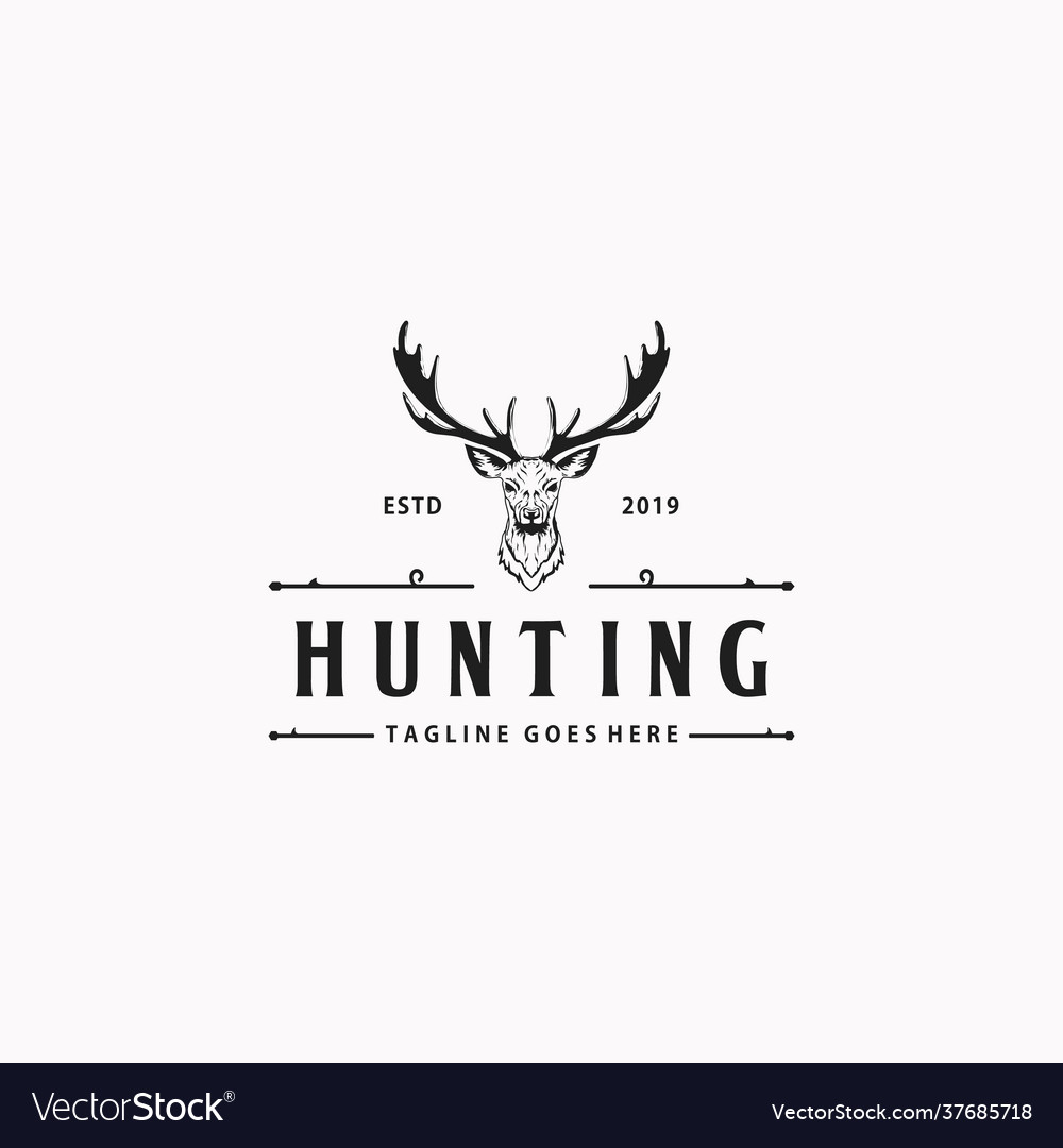 Hunting deer head logo design inspiration Vector Image