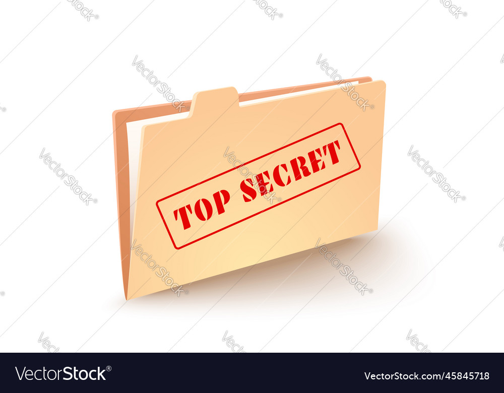 Icon of folder with stamp of top secret modern Vector Image