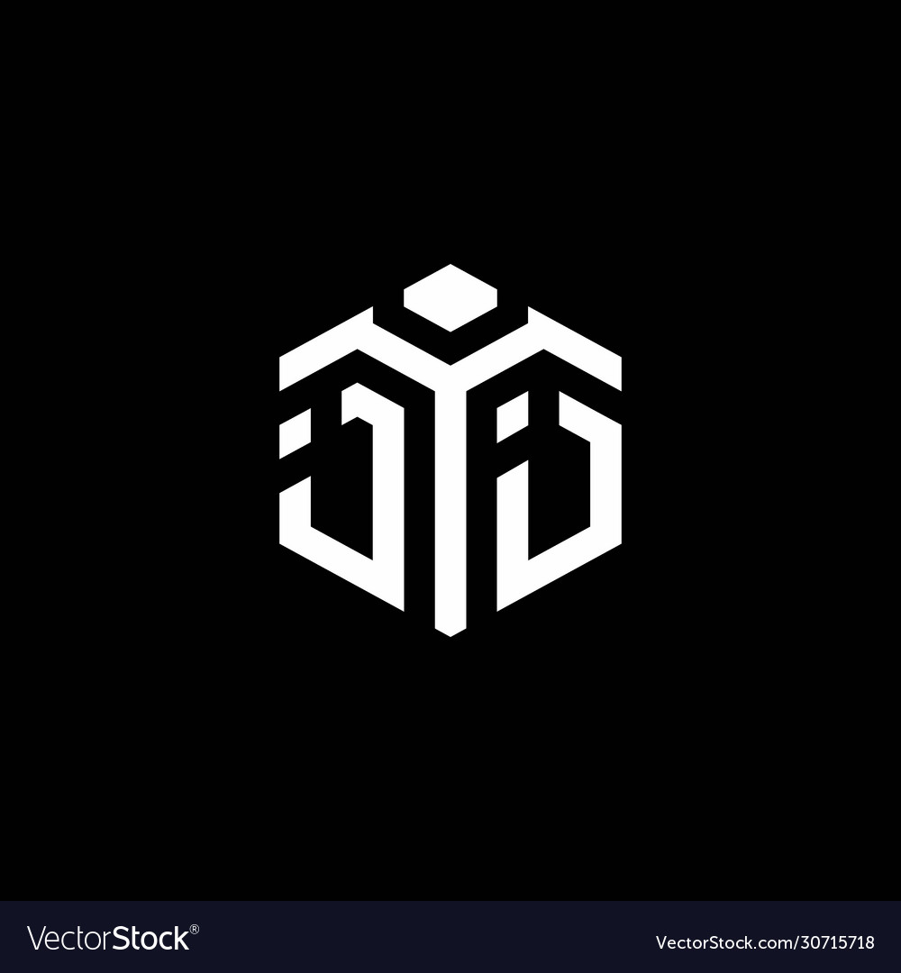 Jj monogram logo with abstract hexagon style