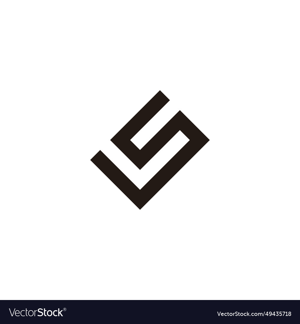 Letter js square connect geometric symbol simple