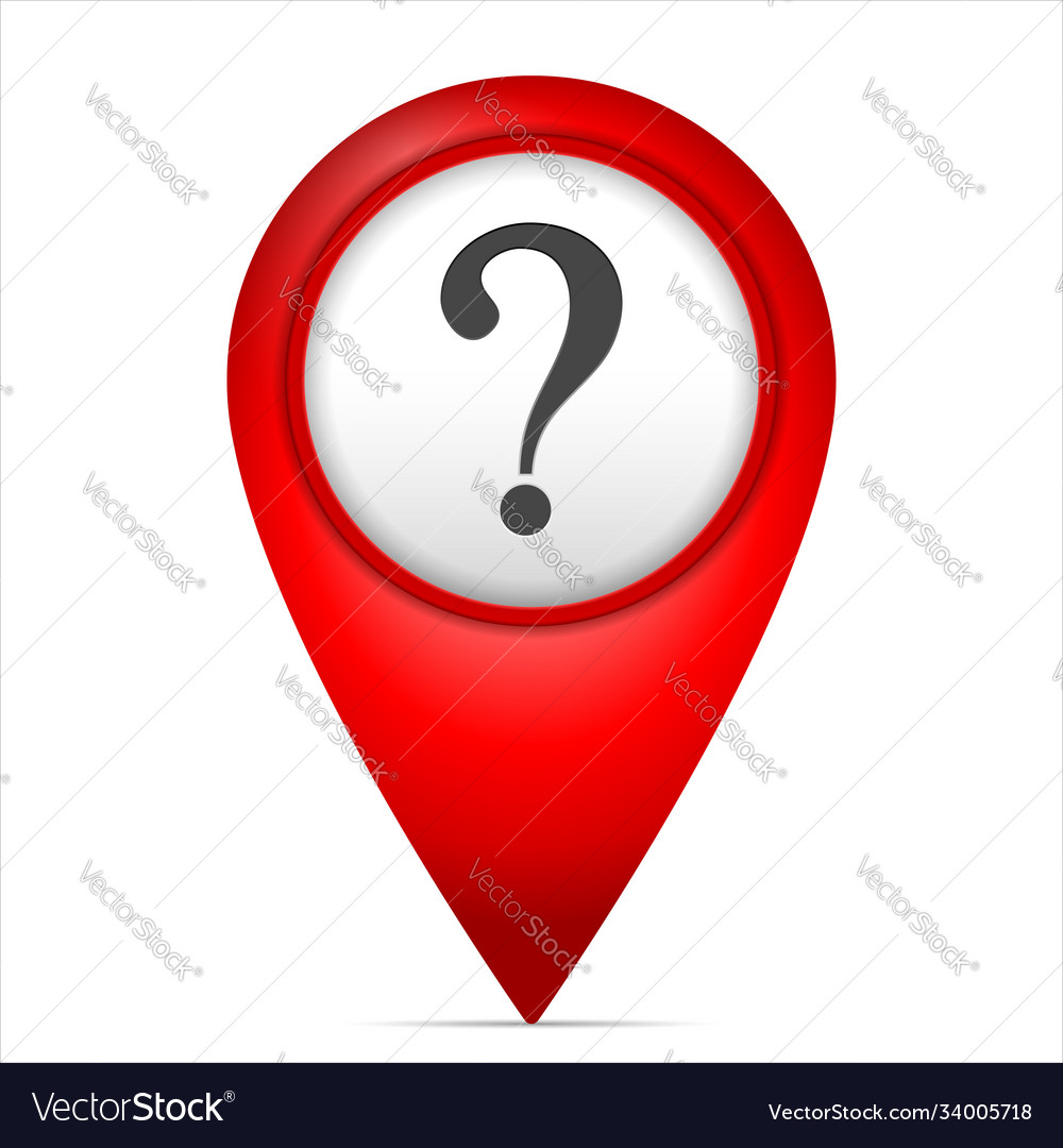 Map marker with question symbol