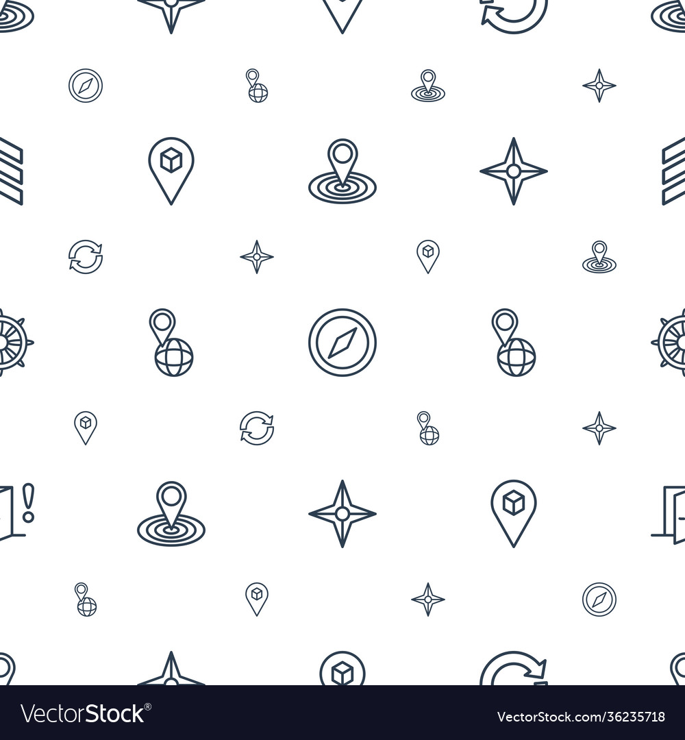 Navigation icons pattern seamless white background
