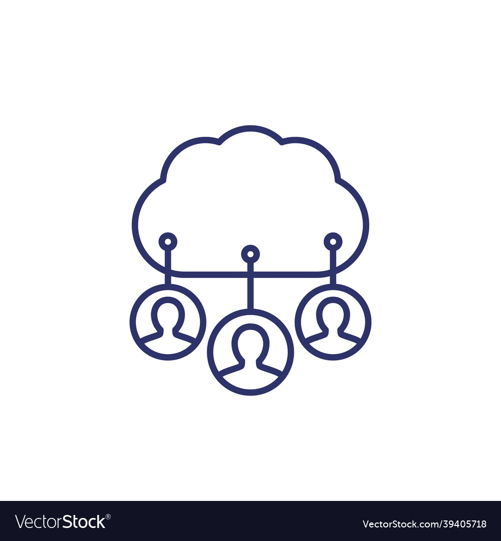 Personal data in cloud line icon