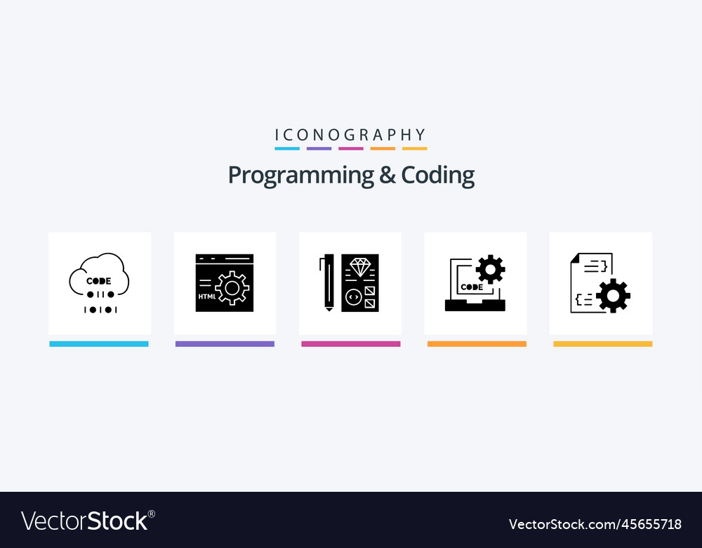Programmieren und Kodieren glyph 5 Icon Pack