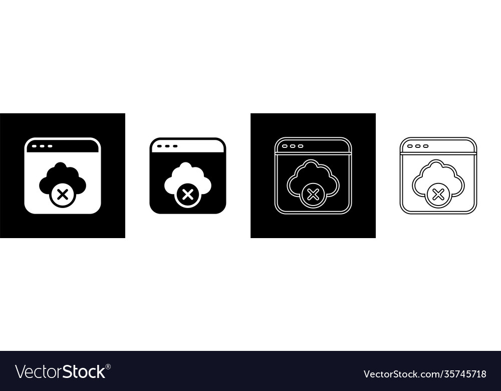 Set failed access cloud storage icon isolated vector image Set failed access cloud storage icon isolated