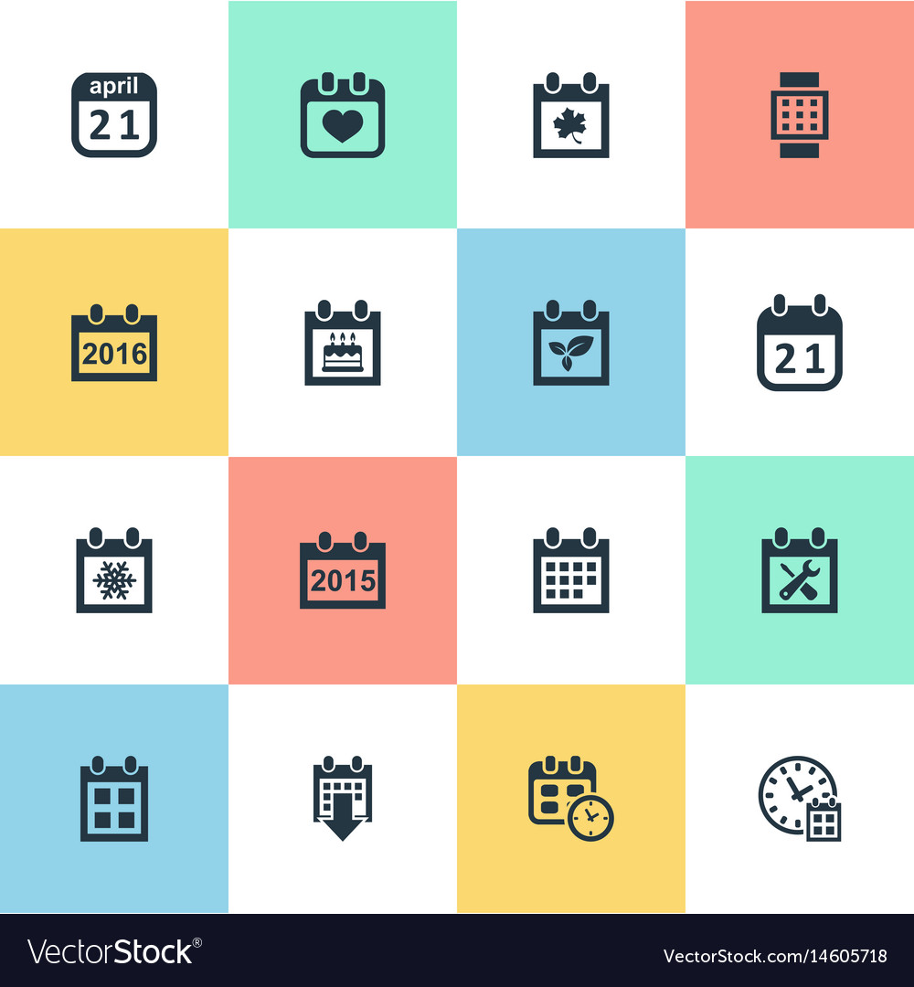 Set of simple calendar icons