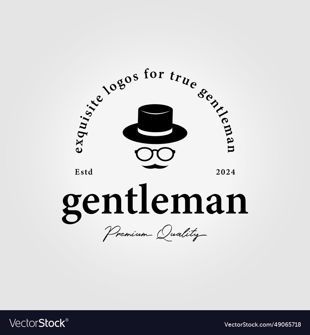 Einfache Männer Vintage Logo Ikone Retro Mode Stil vector image Einfache Männer Vintage Logo Ikone Retro Mode Stil