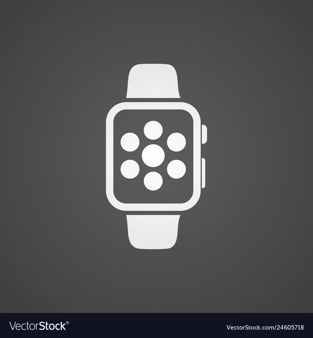Smart watch with application icon on screen vector image Smart watch with application icon on screen