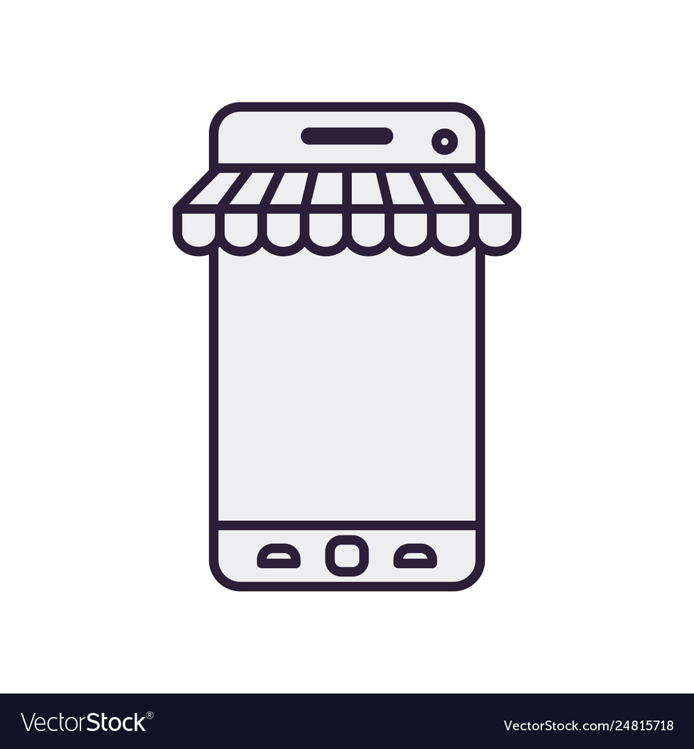 Smartphone with tent isolated icon