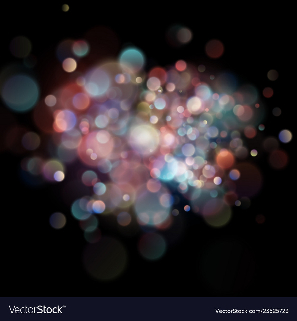 Abstract defocused circular color bokeh on dark