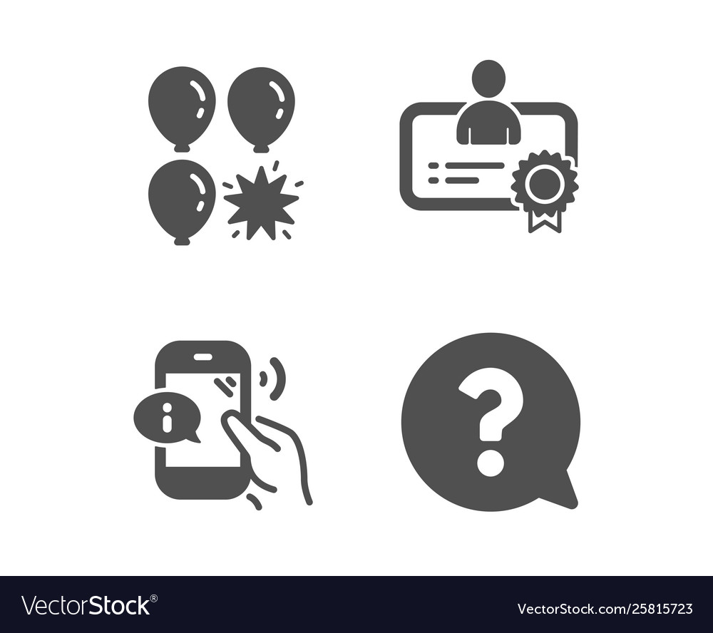 Call center certificate and balloon dart icons vector image Call center certificate and balloon dart icons