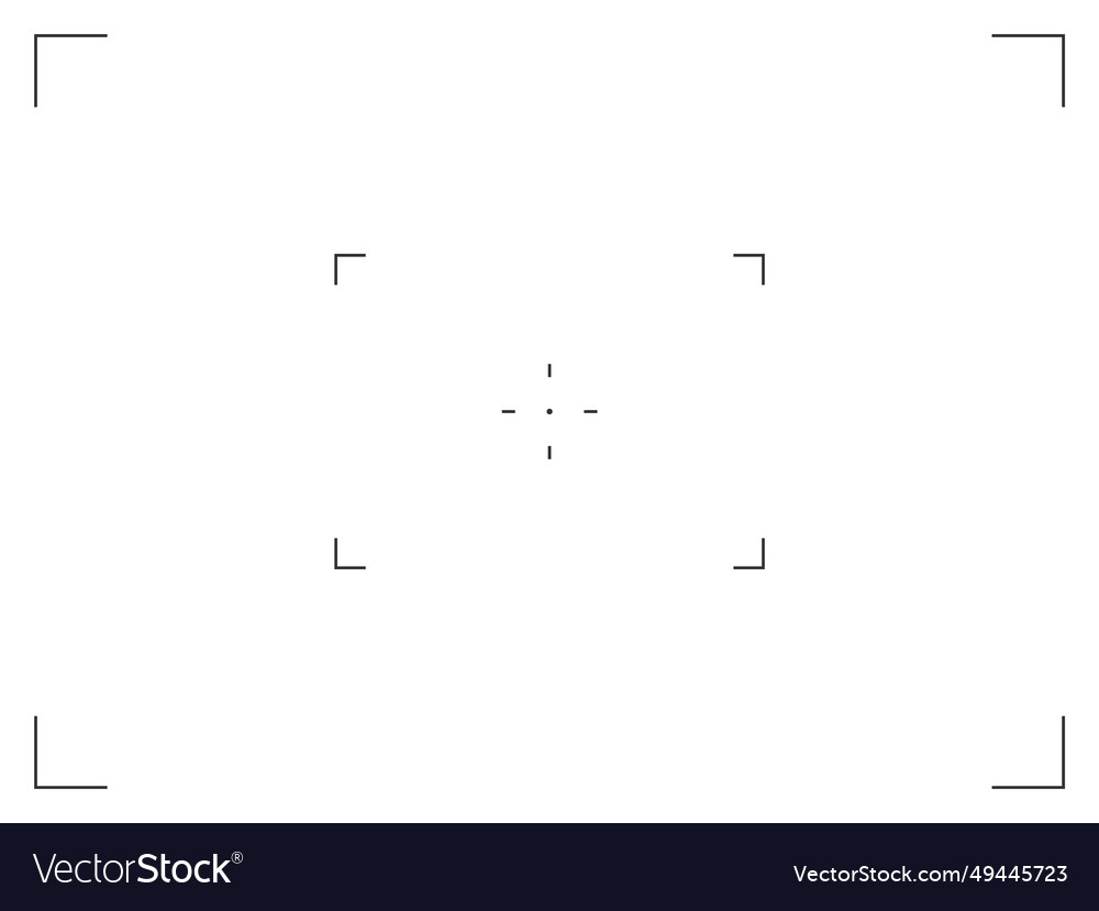 Camera frame viewfinder grid with cross target vector image Camera frame viewfinder grid with cross target