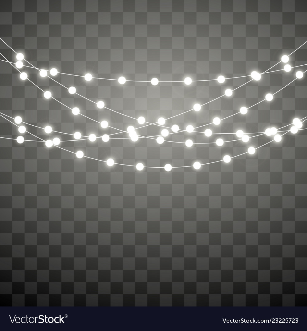 Christmas Lights Isolated On Transparent Vector Image