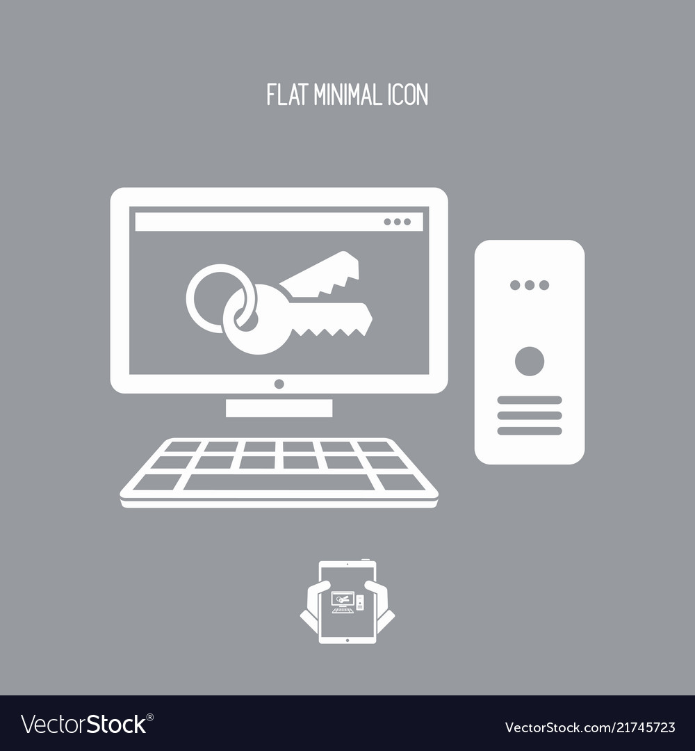 Computer password - flat minimal icon vector image Computer password - flat minimal icon
