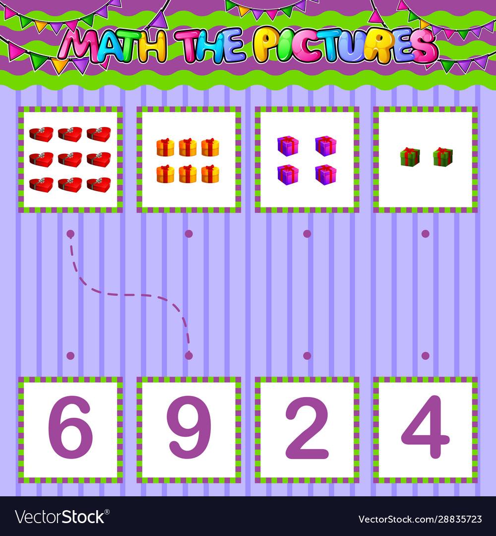 Counting educational children game match