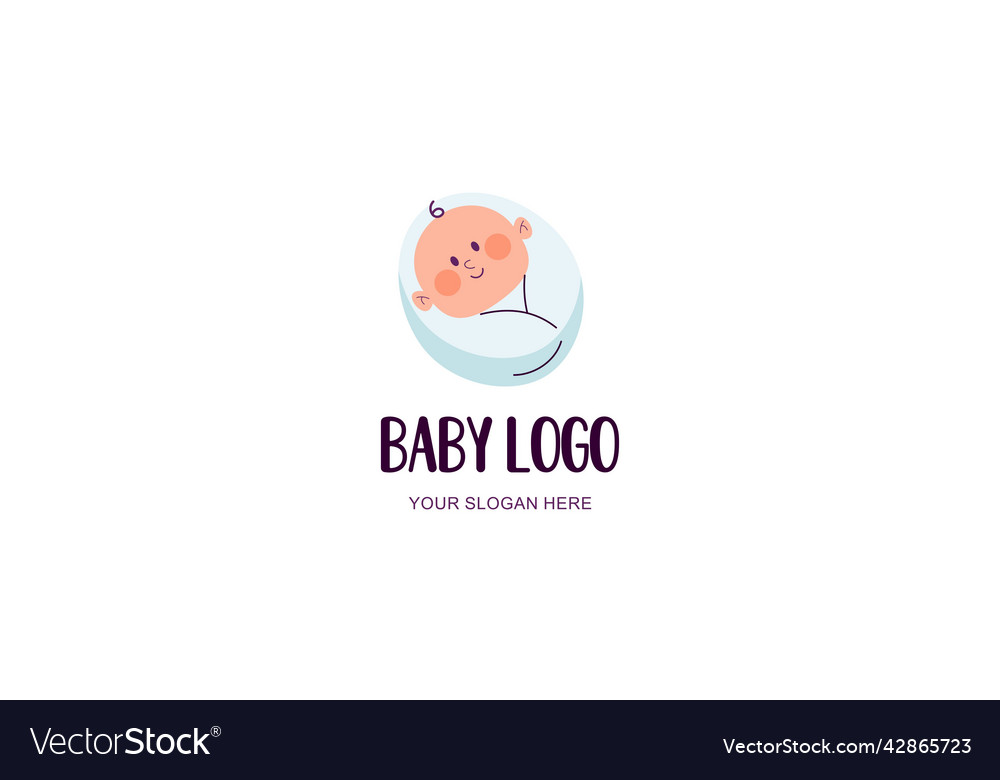 Cute baby logo template Royalty Free Vector Image