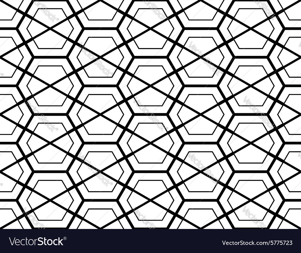 Design seamless monochrome hexagon pattern