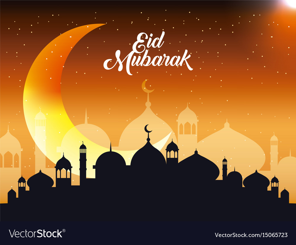 Eid mubarak background Royalty Free Vector Image