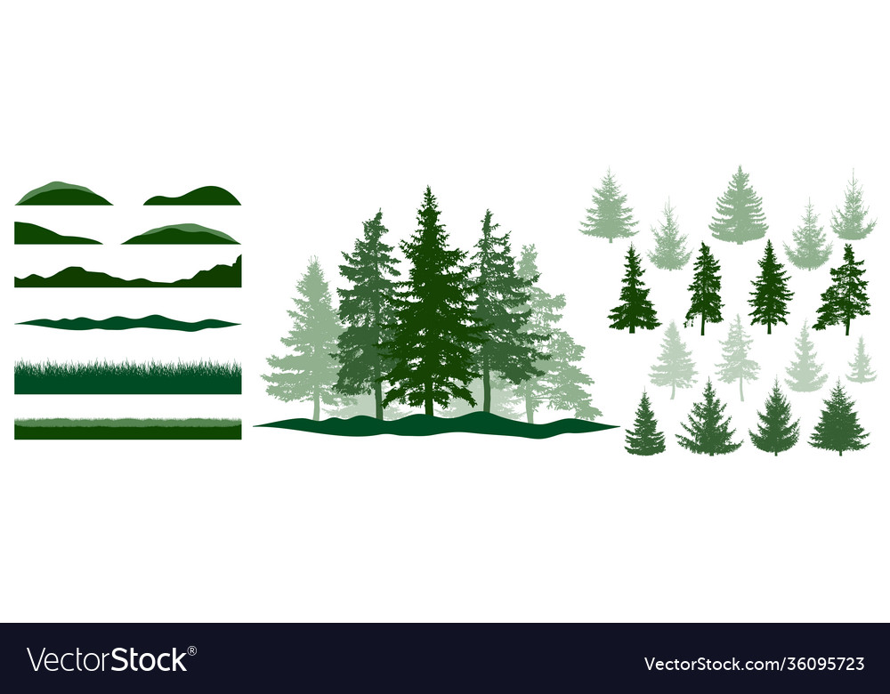 Forest constructor kit silhouettes beautiful