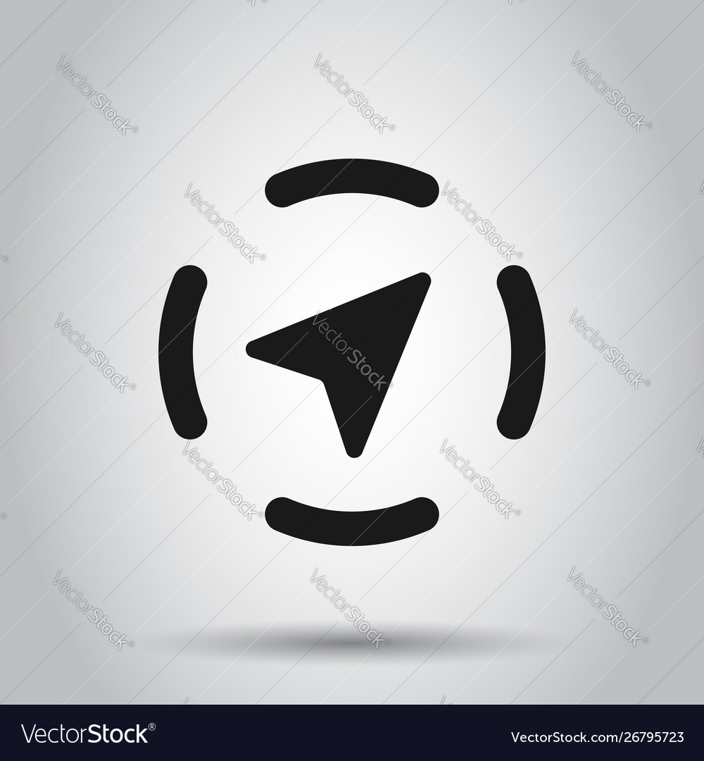 Global navigation icon in flat style compass gps
