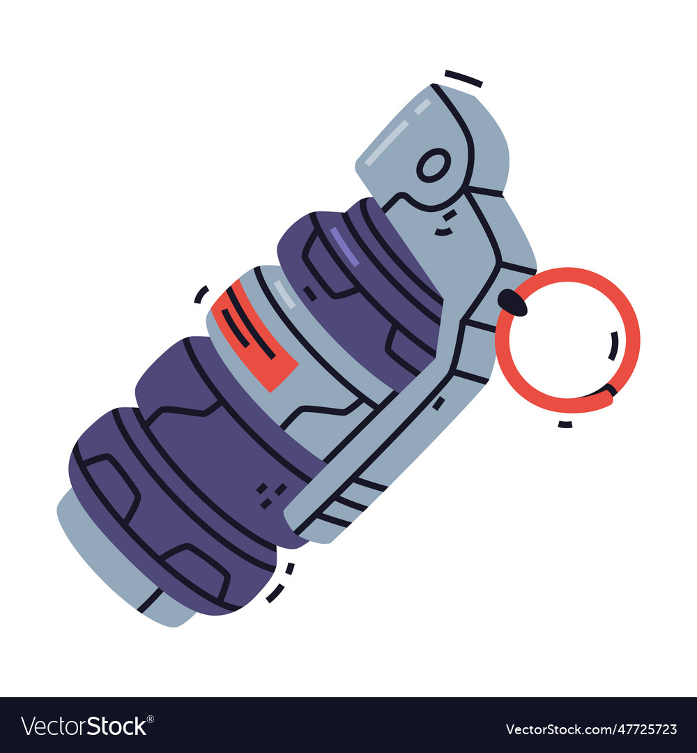 Grenade as explosive weapon thrown by hand Vector Image