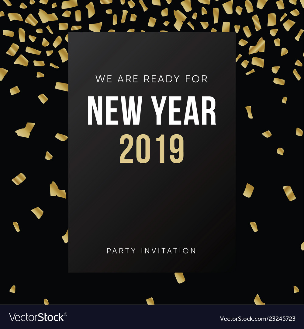 Happy new year 2019 greeting card invitation vector image Happy new year 2019 greeting card invitation