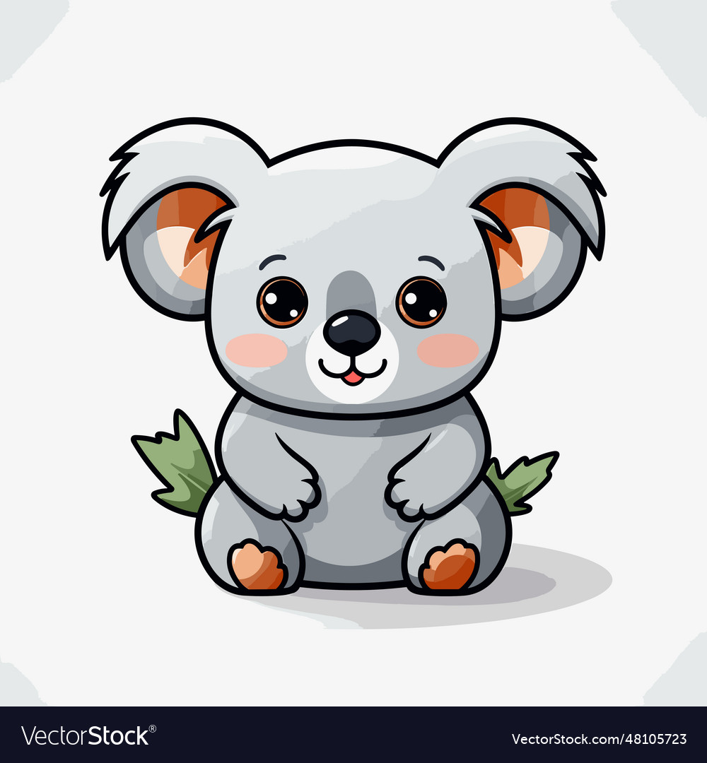 Koala hand-drawn comic cute doodle style Vector Image