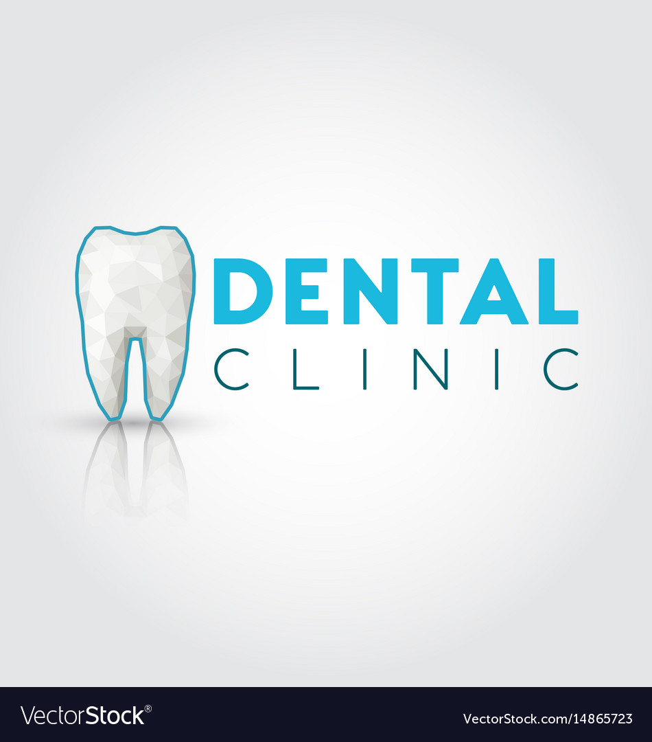 Logo for dental clinic with polygonal tooth Vector Image