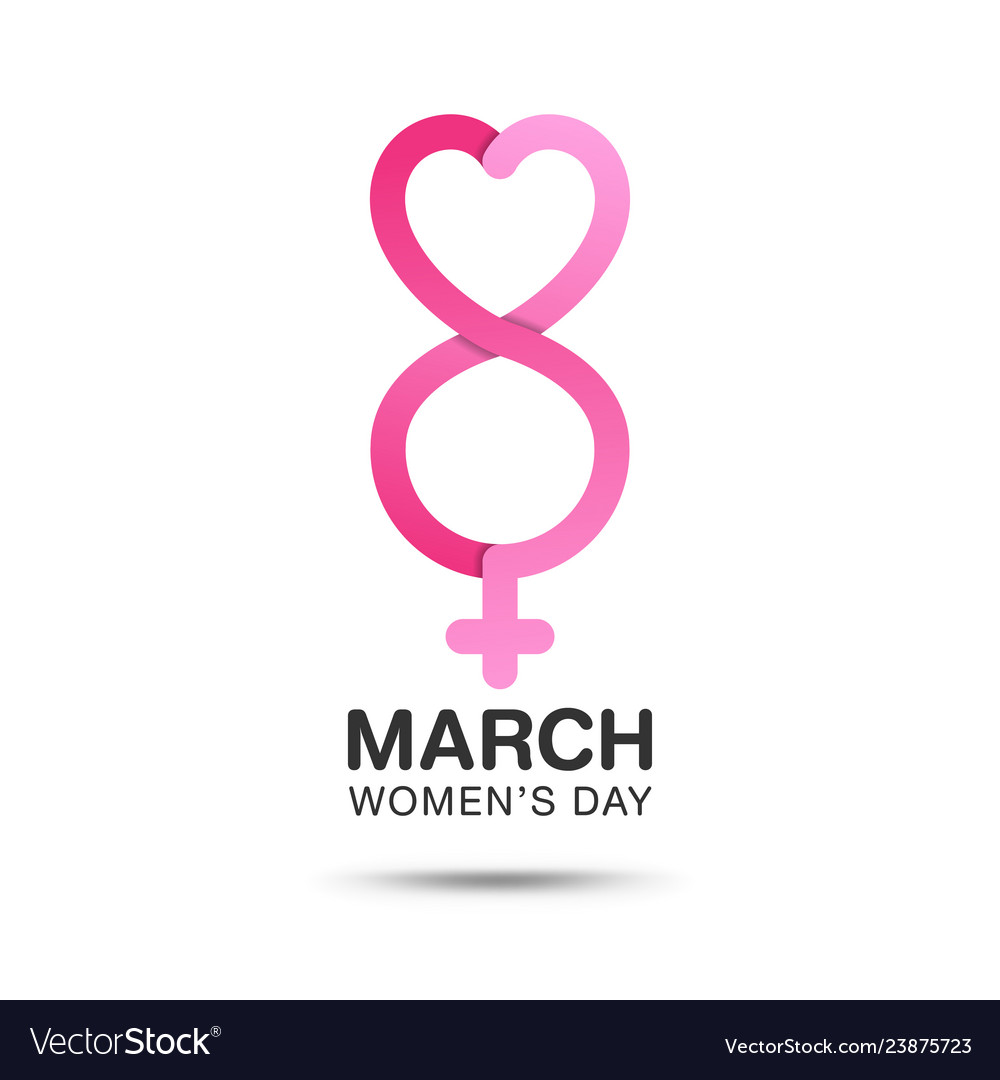 March 8 Womens Day Typographic On Pink Royalty Free Vector