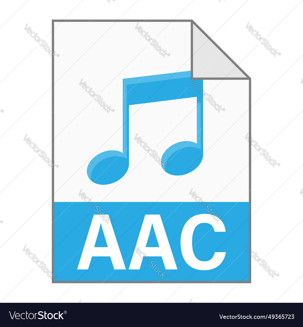 Modern flat design of aac file icon for web Vector Image Modern flat design of aac file icon for web