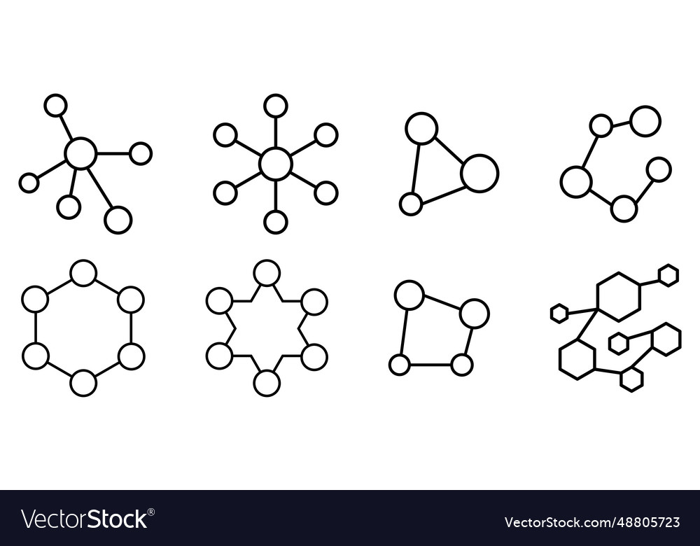 Molecule model line set design can use for web vector image Molecule model line set design can use for web