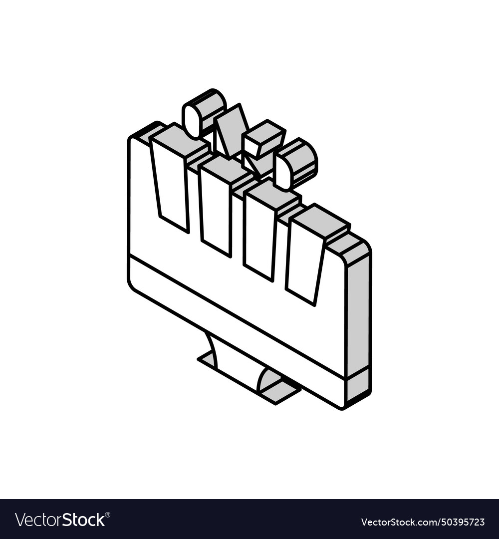 Oled computer monitor isometric icon