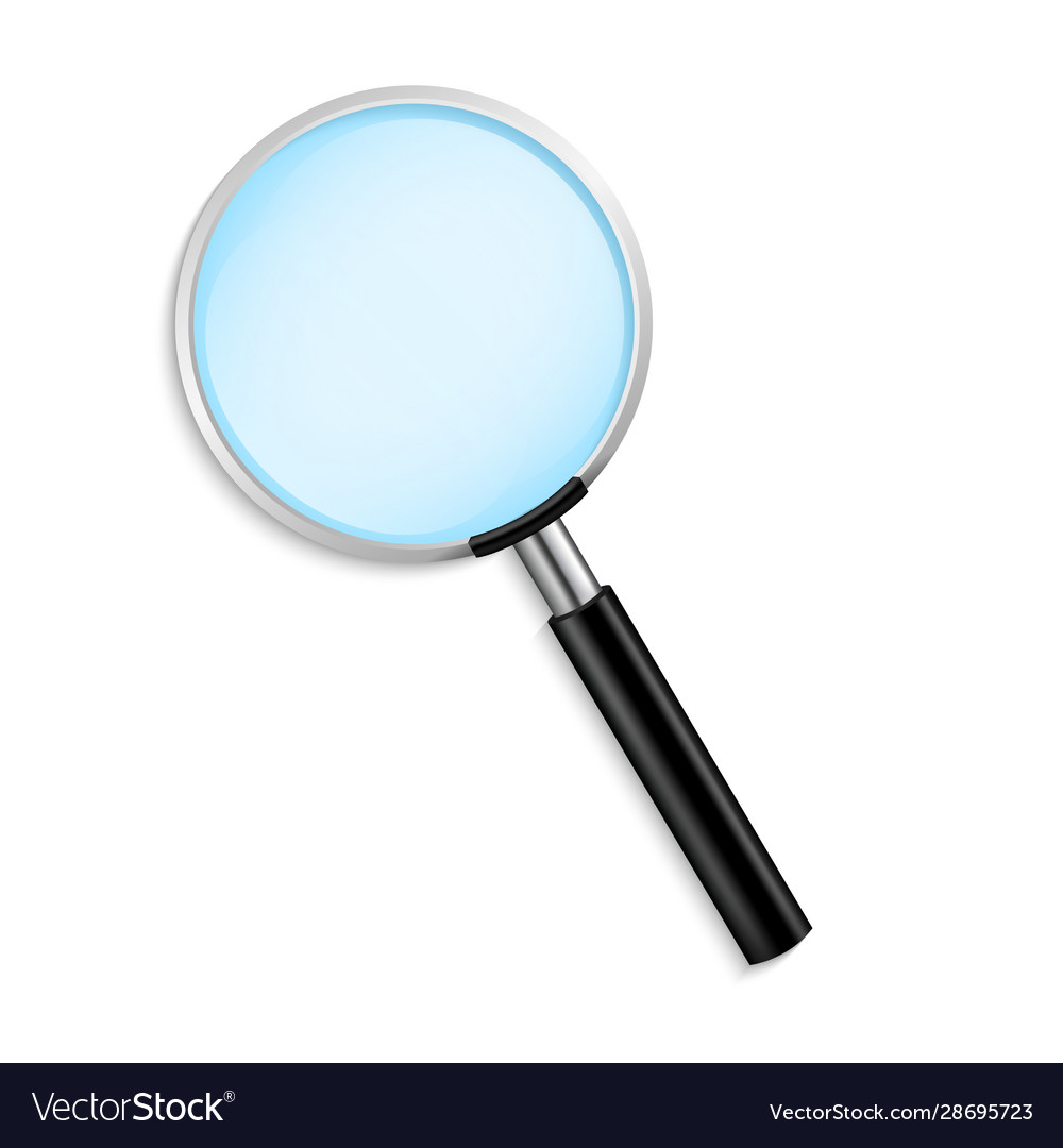 Realistic magnifying glass isolated